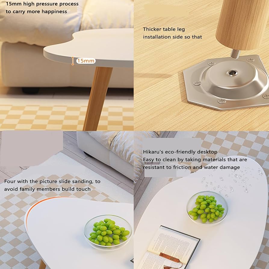 Amazon｜モダンな不規則な形の小さなコーヒーテーブル、ミッド